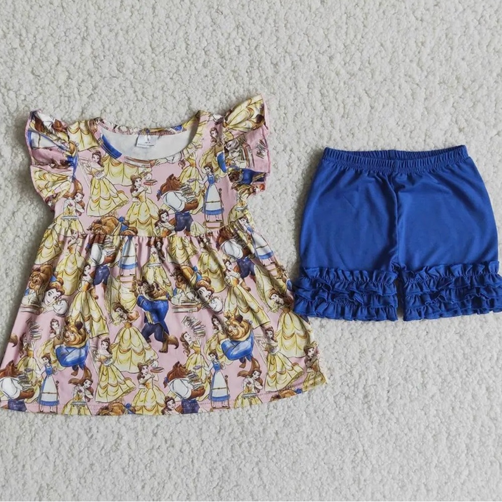Disney Princess Dress and Blue Shorts Set